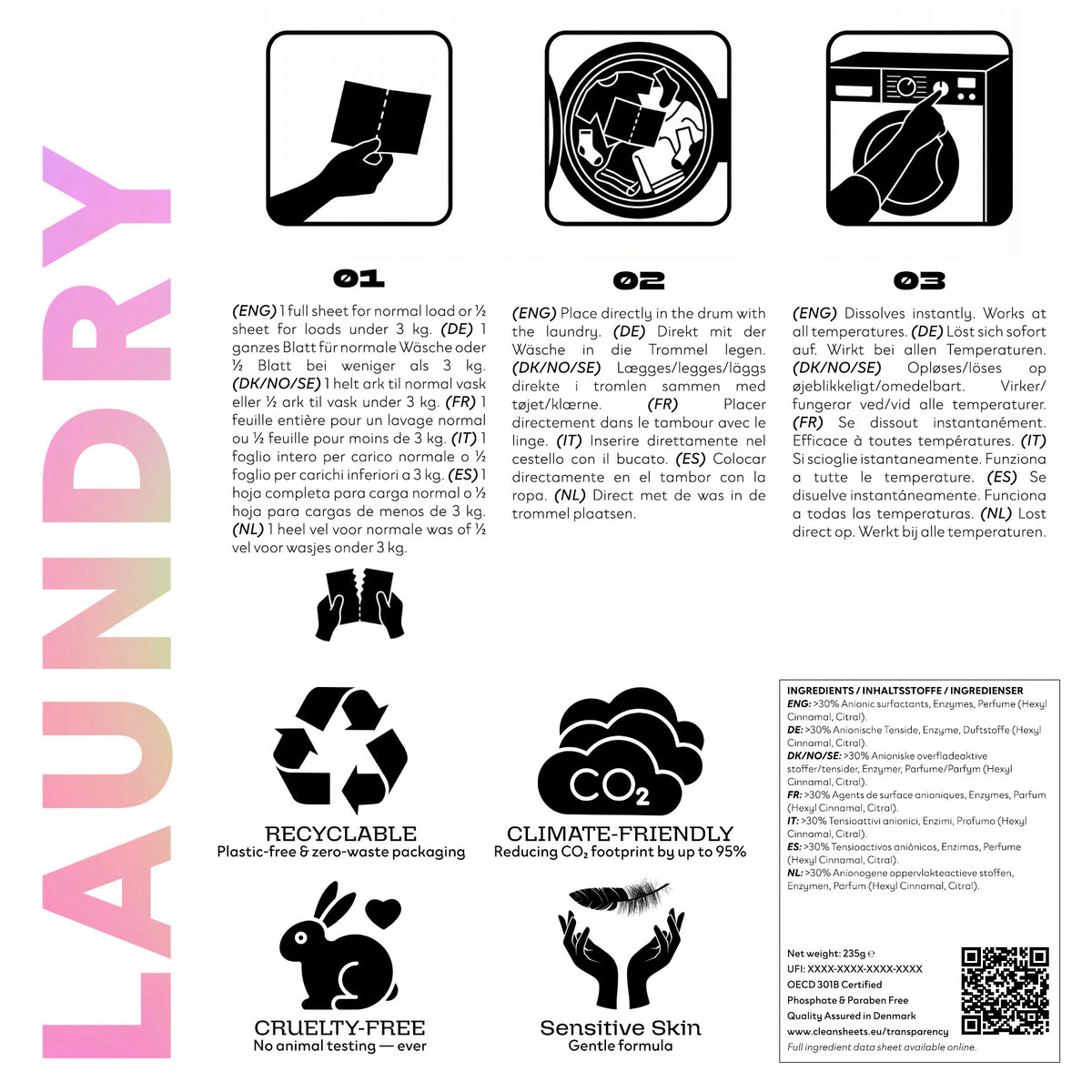 How to use Laundry detergent sheets