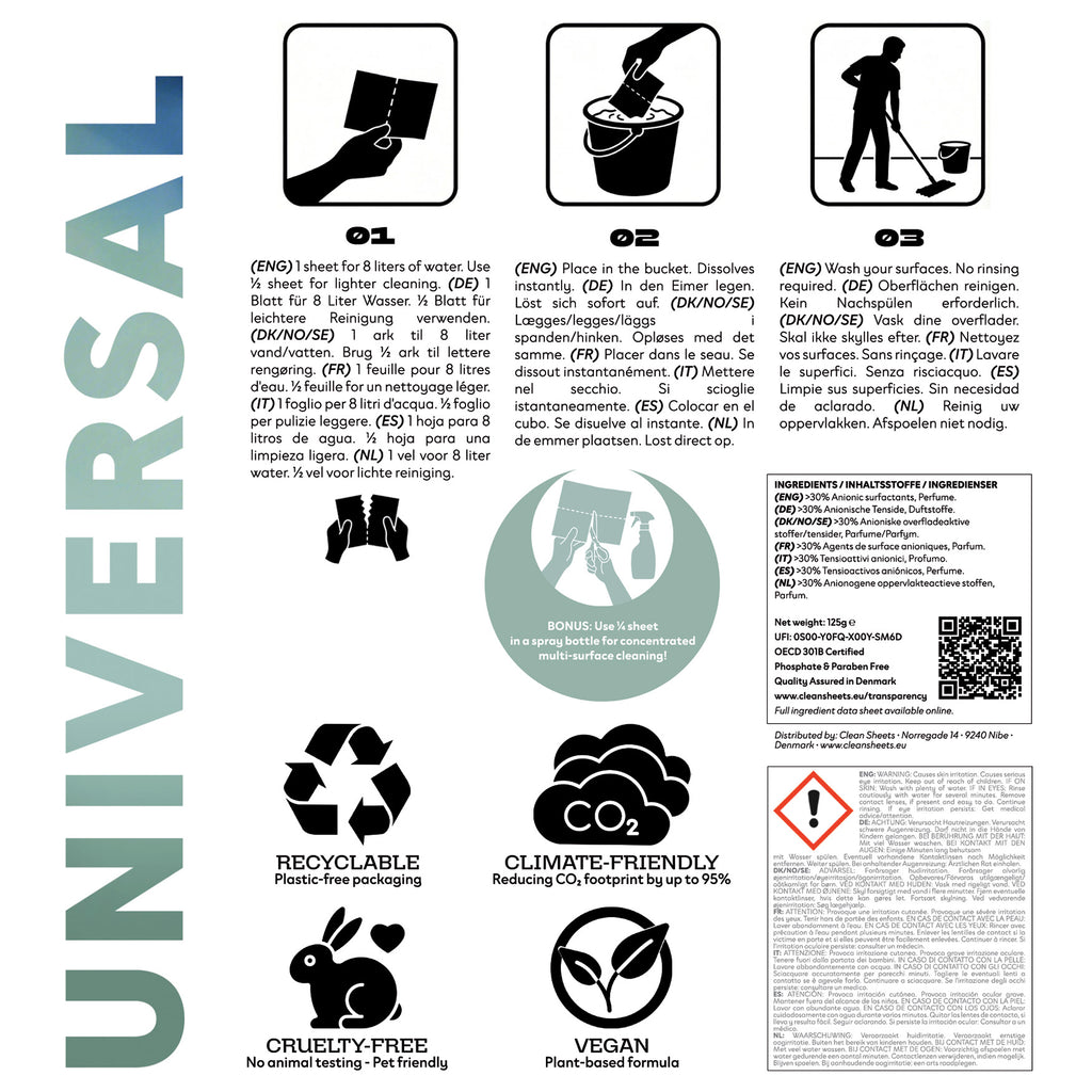 How to use Universal and floor cleaning sheets